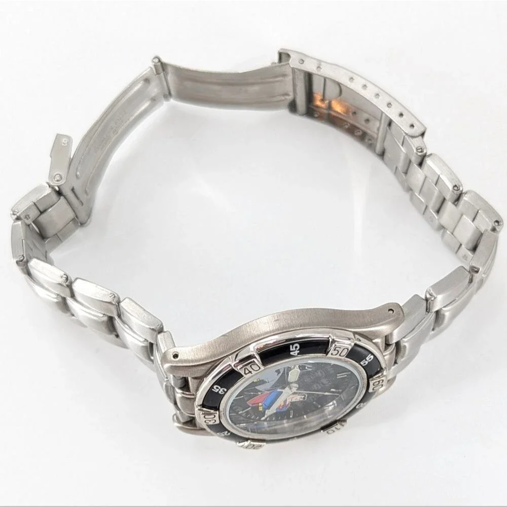 Fossil Warner Bros. Batman & Superman Limited Edition Rare Silver Black Watch